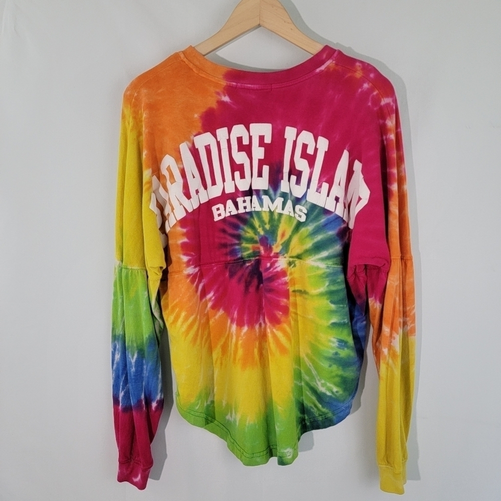 "Paradise Islands Bahamas" Women's Vibrant Tye-Die Swirl Long Slevee T-Shirt S